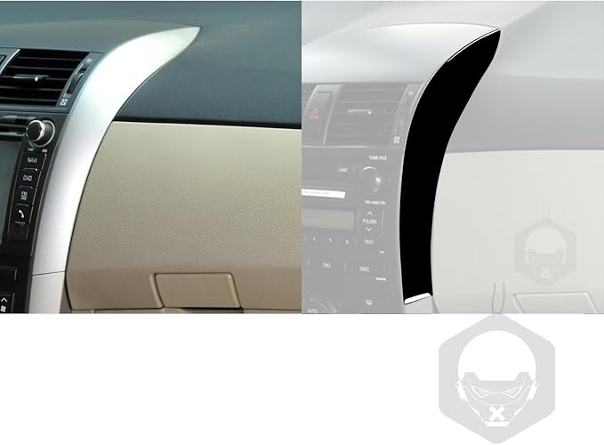 Glossy Bright Piano Black Car Dash Central Navigation Screen Side Panel Decorative Strip Cover Sticker Interior Trim Compatible with Toyota Corolla 2009 2010 2011 2012 2013 Auto Trim Accessories