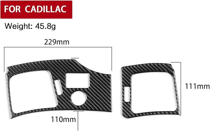 Real Carbon Fiber Trim for Cadillac CTS Accessories | for 2008 2009 2010 2011 2012 2013 Side Air Vent Decoration Panel Sticker Interior Thick Overlay Decal