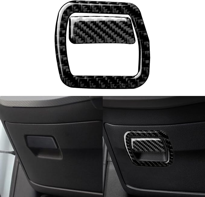 Real Carbon Fiber Trim for Audi Accessories | for B9 A4 S4 A5 S5 2017-2019 / RS5 2018 2019 Dash Driver Side Storage Box Handle Interior Thick Overlay Decal