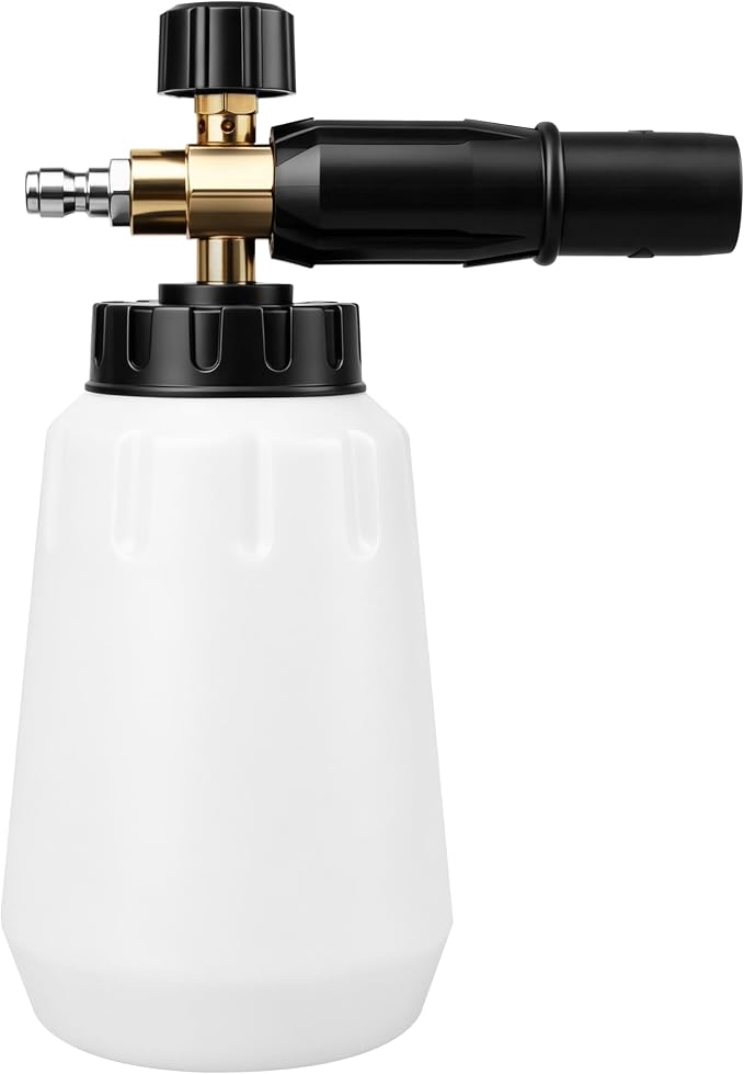 Foam Cannon for Greenworks Pressure Washer, 1L | 3700 PSI, 1/4" Quick Connect, Adjustable Snow Foam Lance, Car Detailing & Cleaning
