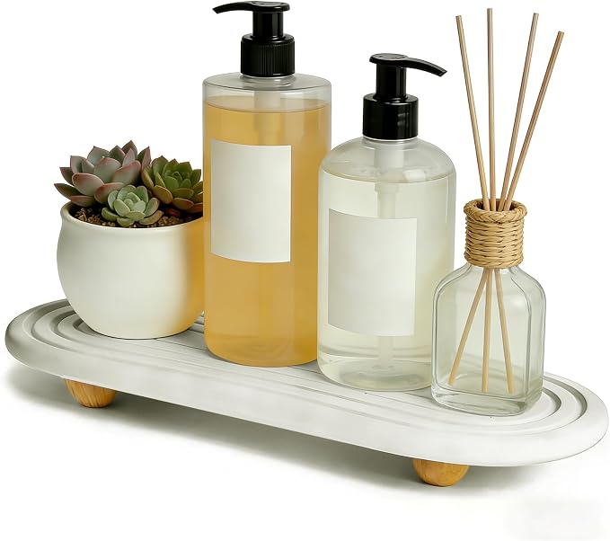 Instant Dry Sink Tray, Anti-Slip Stone Sink Caddy, Durable Kitchen Sink Organizer, Quick Dry Water Absorbing Stone Tray for Bathroom Counter, Stone Soap Tray