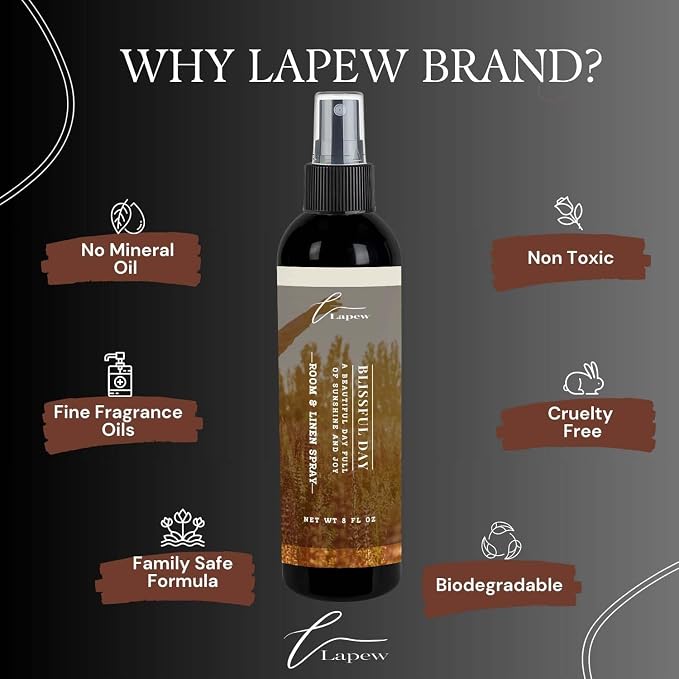 Lapew Room & Linen Spray | Fragrance Mist for Home, Car & Office | Fabric & Air Freshener | Neutralizing Mist | Made in USA | Blissful Day