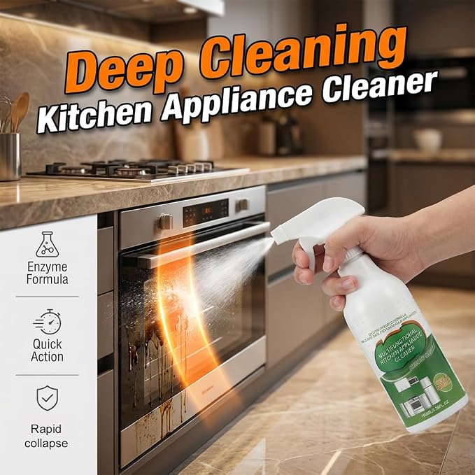 Multi-Purpose Enzyme Foam Cleaner, Powerful Multipurpose Kitchen Appliance Cleaner Spray, Multi-Use Enzyme Foam Cleaner for Kitchen Household Oven Stove Range Hood (2)