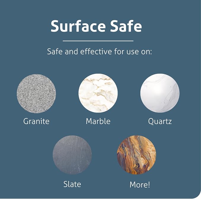 Therapy Granite & Stone Cleaner and Polish, pH Neutral, Marble & Quartz | Includes microfiber cloth. Safe for granite, marble, quartz, soapstone, slate, limestone, corian & laminate.