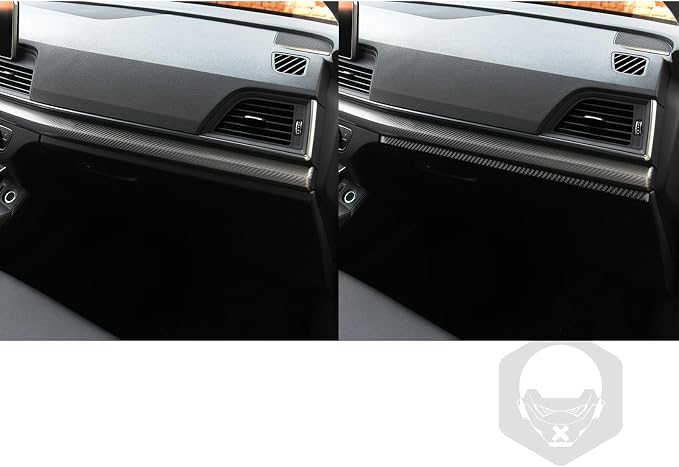 Real Carbon Fiber Trim for Audi 80A Q5 Accessories | for SQ5 2018-2025 Dash Co-Pilot Decoration Strip Cover Sticker Interior Thick Overlay Decal