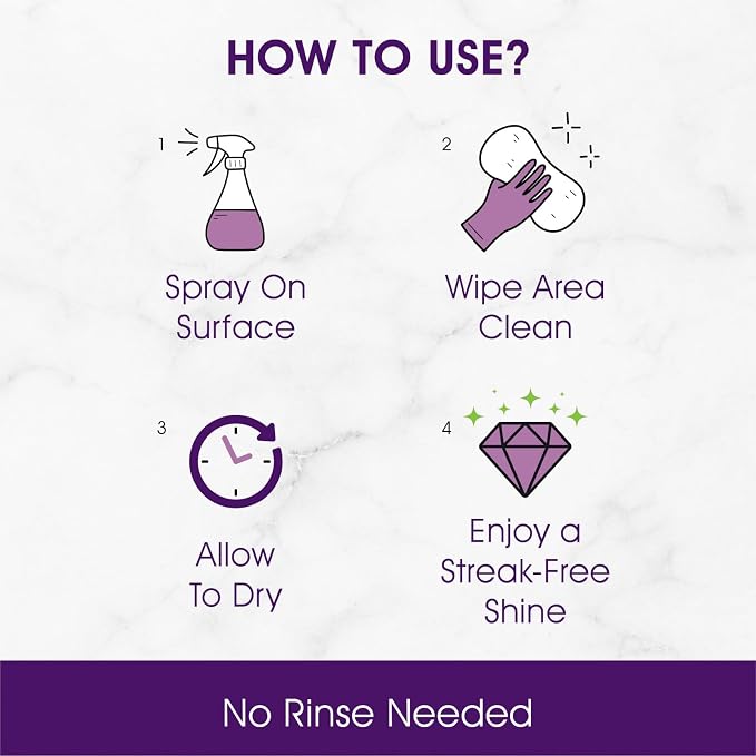 2-in-1 Countertop Cleaner + Protectant. Neutral pH Formula for Marble, Granite, Quartz & Engineered Stone. Safe Around Stainless Steel & All Water-Safe Surfaces.