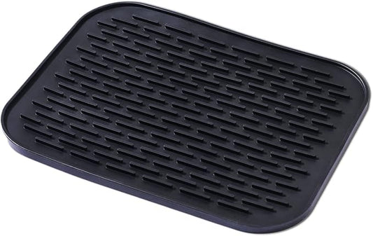 Small Dish Drying Mat, Silicone Dish Mats for Kitchen Countertop, 11.5"x9.1", for Rack Over the Sink, Pots, Pans, Glassware, Silverware, Stemware, Car Center Cap, Dishwasher safe, Reusable