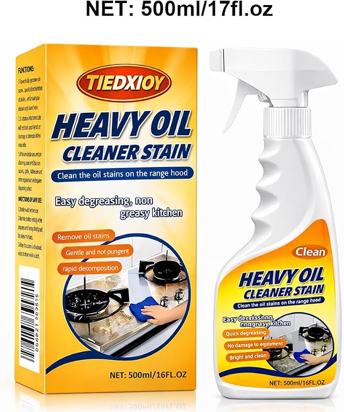 Heavy-Duty Degreaser, Stainless Steel Cleaner, Kitchen Appliances Cleaning Spray Remove Oil Dirt, Grime, and Grease for Oven, Microwave, stove top Cleaning Heavy Oil Stain Remover -16Fl.Oz