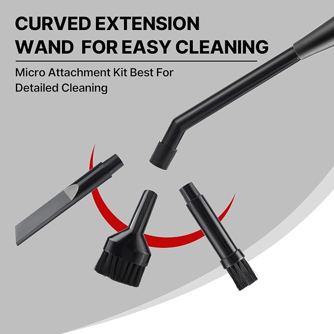 Shop-Vac 1-1/4" Micro Cleaning Nozzle Kit with Adapter, 8 Pieces | 1-1/4" Detailed-Cleaning Attachments for Compact Wet Dry Shop Vacuum, Storage Bag Included