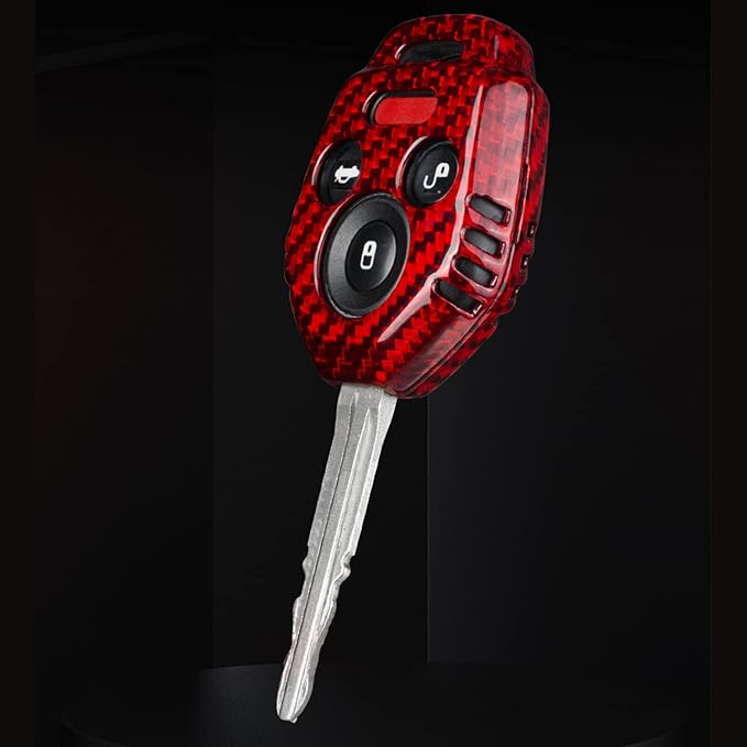 HIGH FLYING for Subaru WRX STI 2015-2021 Car Accessories Key Cases Protector Cover Real Carbon Fiber RED