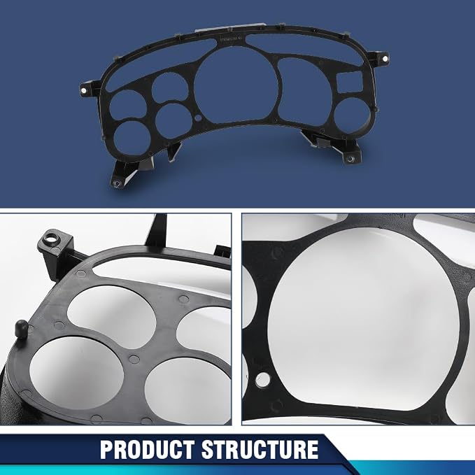 PIT66 Instrument Cluster Lens Fit Chevy Silverado 1500 GMC Sierra 1999-2002 | Instrument Cluster Lens Black Compatible with Chevy Tahoe Silverado 1500 GMC Yukon Sierra 1999-2002