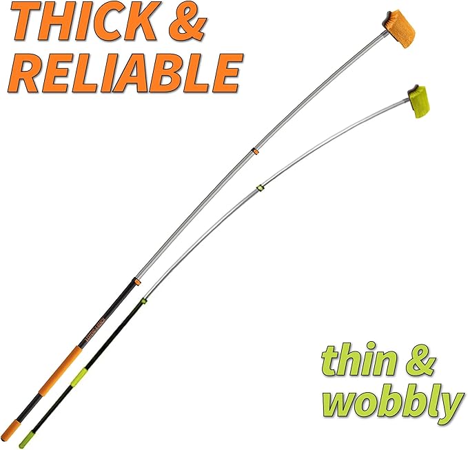 14 Foot Exterior House Cleaning Brush Set with 5-8 ft Extension Pole | Vinyl Siding Brushes with Telescopic Extendable Pole & Window Cleaning Squeegee // The Ultimate Extension Scrub Brush Set