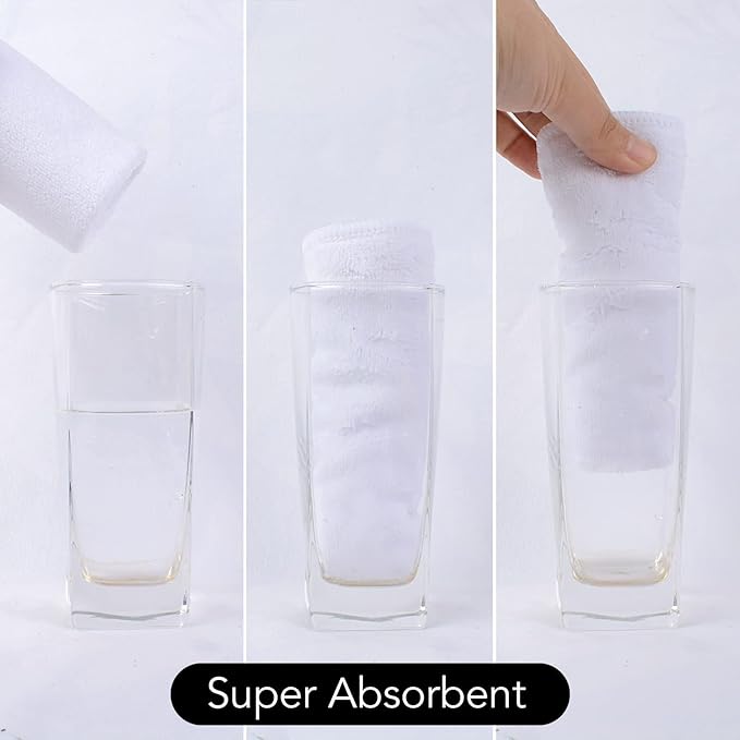 SINLAND Microfiber Facial Cloths Fast Drying Washcloth 12inch x 12inch Absorbent Face Wash Cloth Soft Makeup Remover Cloths