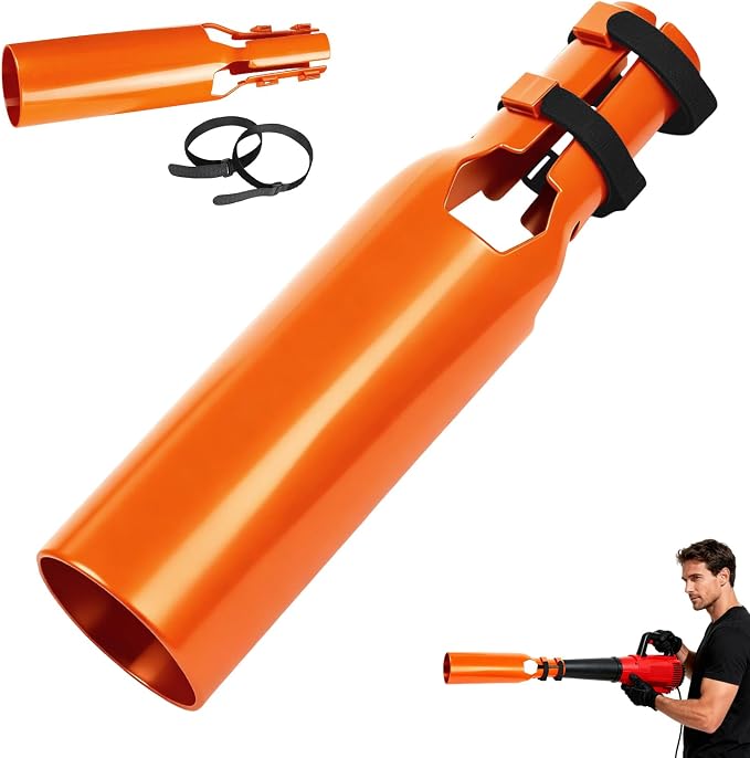 Leaf Blower Attachment, Airflow Amplifier Instantly Boosts Airflow (Orange) | Upgraded Leaf Blower Extension Booster Attachment, for Circular Nozzle Diameter of 2-4 inches