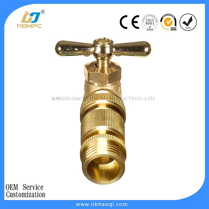 HQMPC Garden Hose Quick Connect Solid Brass Quick Connector 3/4 inch GHT (6 Sets)