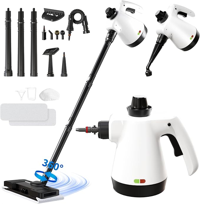 Steam Mop, Detachable Steam Cleaner 16-in-1 Lightweight Handheld Steamer for Hardwood Floors, Home, Tile, Clothes, Windows Cleaning