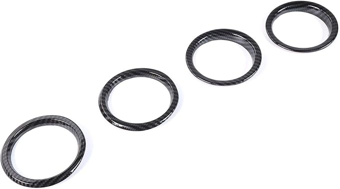 JeCar Interior Trim Kit Dashboard Air Conditioner Vent Ring Interior Accessories Compatible with Jeep Wrangler 2018-2023 JL & Gladiator JT, Carbon Fiber Texture