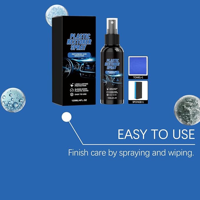 Car Interior Cleaner Coating Polishing Repair | 120ml Trim Restorer Dust Spray for Automotive Truck SUV Sedan Exterior Bumper Door Panels Dashboard Seat