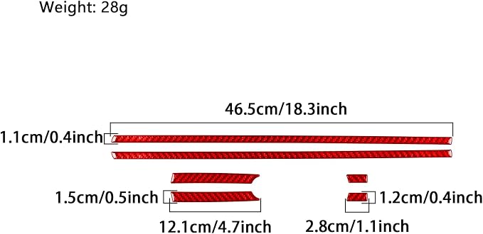 Real Carbon Fiber Trim for Toyota Camry Accessories | for 2012 2013 2014 Front Door Inner Decoration Panel Strip Interior Thick Overlay Decal 6PCs