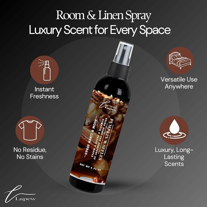 Lapew Room & Linen Spray | Fragrance Mist for Home, Car & Office | Fabric & Air Freshener | Neutralizing Mist | Made in USA | Pumpkin Waffles