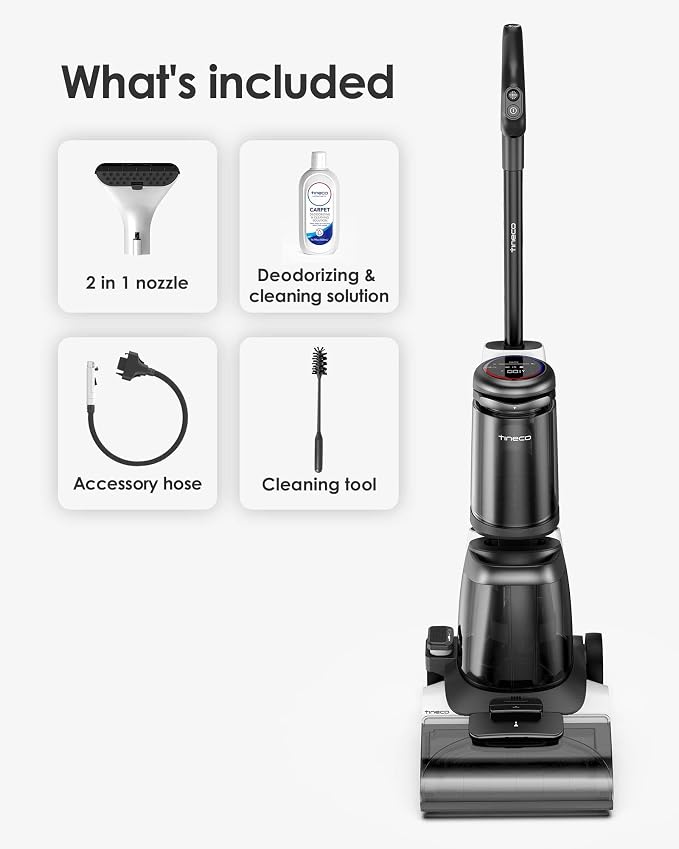 Tineco CARPET ONE Smart Carpet Cleaner Machine, Lightweight Carpet Shampooer and Portable Upholstery Cleaner with LED Display, Pet Carpet Cleaner with Spot Cleaner