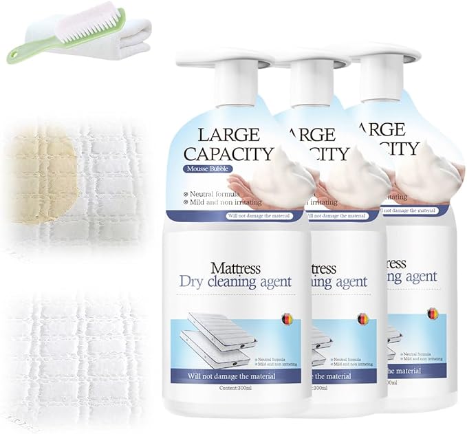 Mattress Cleaner and Stain Remover Spray, Powerful Mattress Stain Remover for Bed, Couch, Carpet & Upholstery, Gentle Yellow Stain Cleaner & Spot Treatment for Fabric (3)