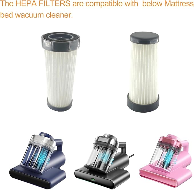 5 Pack HEPA Filter Replacement, Washable Filters Compatible with Teant Blue, Gray Upgrade and Pink Mattress Vacuum