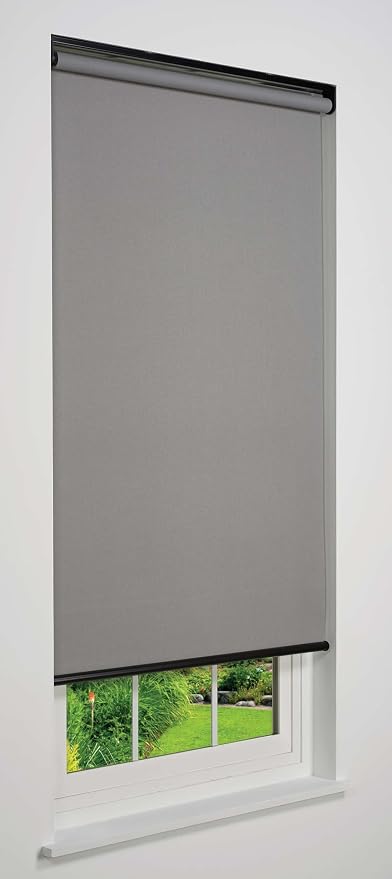 Customizable Cordless Light Filtering Sierra Collection Roller Shade, Light Grey 36" to 41" W X 48" H (Arrives 1/4" Narrower)