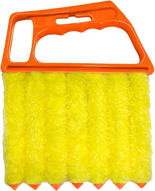 DXNQ Blind Cleaner Duster Tool, Window Venetian Hand-held 7 Finger Dusting Cleaner Brush, Blinds Cleaning Brush Tool for Window Shutters Air Conditioner, Car Accessories (Orange)