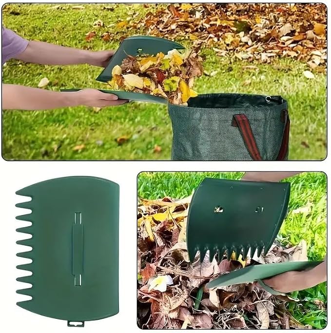 Outdoor Gardening Falling Leaf Collector Clip Plastic Hand Slicker for Leaves, Maple and Lawn Cleaning, Green