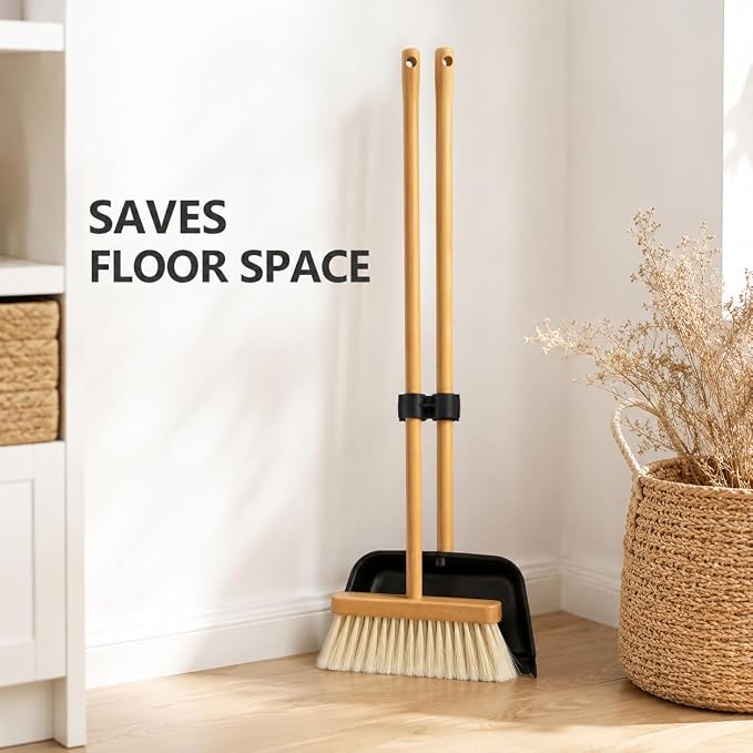 KESYOO 4Pcs Broom and Dustpan Clips, 20mm Plastic Double Pipe Connector, Pole Holder Attach Clamp for Cleaning Tools Storage