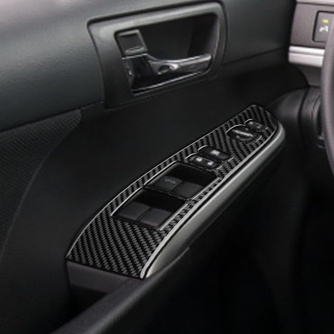 Real Carbon Fiber Trim for Toyota Camry Accessories | for 2012 2013 2014 Door Glass Lifting Control Panel Window Switch Panel Sticker Interior Thick Overlay Decal 2PCs