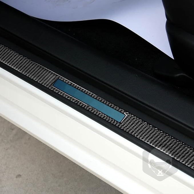 Real Carbon Fiber Trim for Infiniti Accessories | for G35 G37 G25 Q60 Q40 2007-2015 X S Sedan Door Sill Scuff Plate Guard Sills Interior Thick Overlay Decal