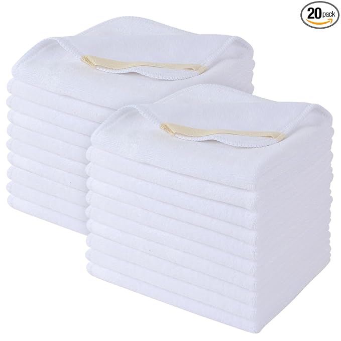 SINLAND Microfiber Facial Cloths Fast Drying Washcloth 12inch x 12inch Absorbent Face Wash Cloth Soft Makeup Remover Cloths