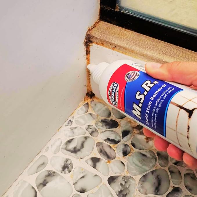 Clean-eez Mold Stain Remover Gel | Powerful Mold and Mildew Stain Remover for Caulk and Almost Any Bathroom Surface Like Grout, Glass, Tile and Rubber | Made In USA from US Company