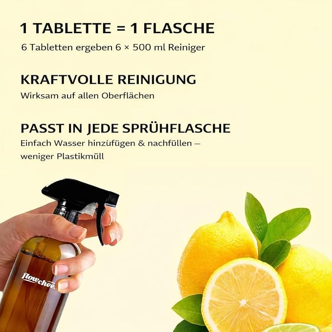 flowcheer Multi Surface Cleaner Refills -12 Pack All Purpose Cleaning Refill Tablet-Makes 192 fl oz Bottles of Spray Cleaner for Household&Kitchen Cleaning (Unscented)