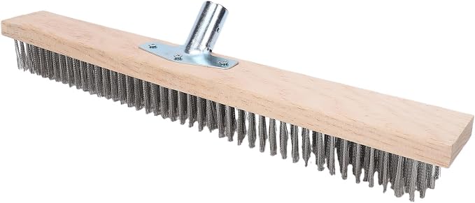 50cm Stainless Steel Floor Scrubber, Heavy Duty Rough Surfaces Cleaning Brush, Wire Scrub Brush for Courtyard Patio Driveway Deck Concrete