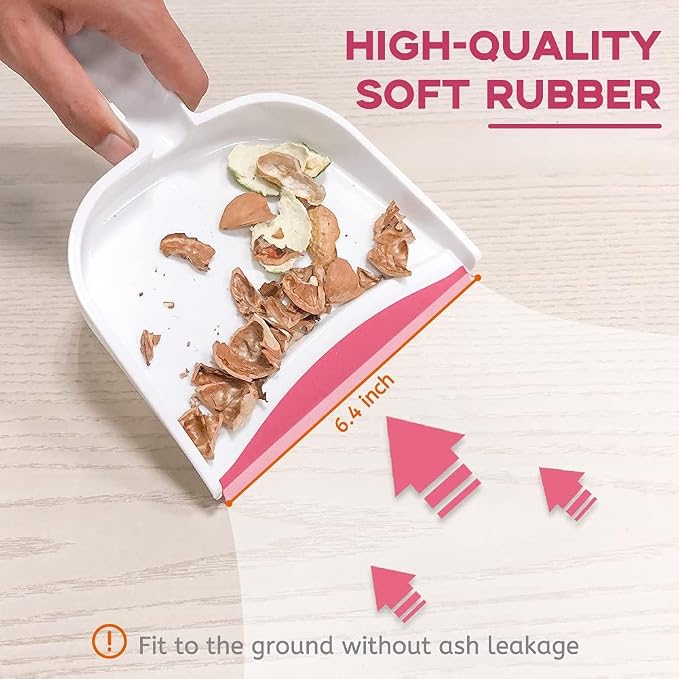 Dust pan, Mini Dustpan and Brush Set, Small Broom and Dustpan Set, Small Hand Broom and dust pan Set, Whisk Broom, Dust pan and Brush for Desk, Table, Home, Kitchen Necessities (Gray 2pcs)