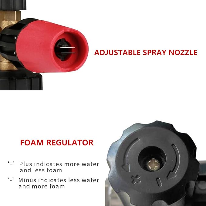 Sooprinse Foam Cannon Kit with Pressure Washer Short Gun, 1 L Snow Foam Lance with 1/4 Inch Quick Connector, Foam Blaster with Pressure Washer Gun,4000 PSI, Black