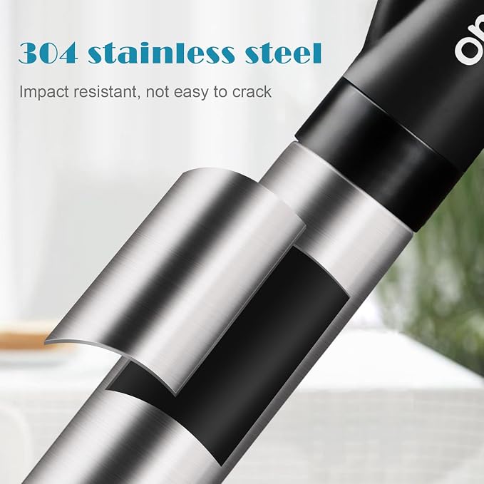 Toilet Plunger Drain Clog Remover: High Pressure Air Drainage Blaster Clog Remover Tool with Gloves- Stainless Steel Black Air Plunger for Bathroom, Sink, Floor, Kitchen Clogged
