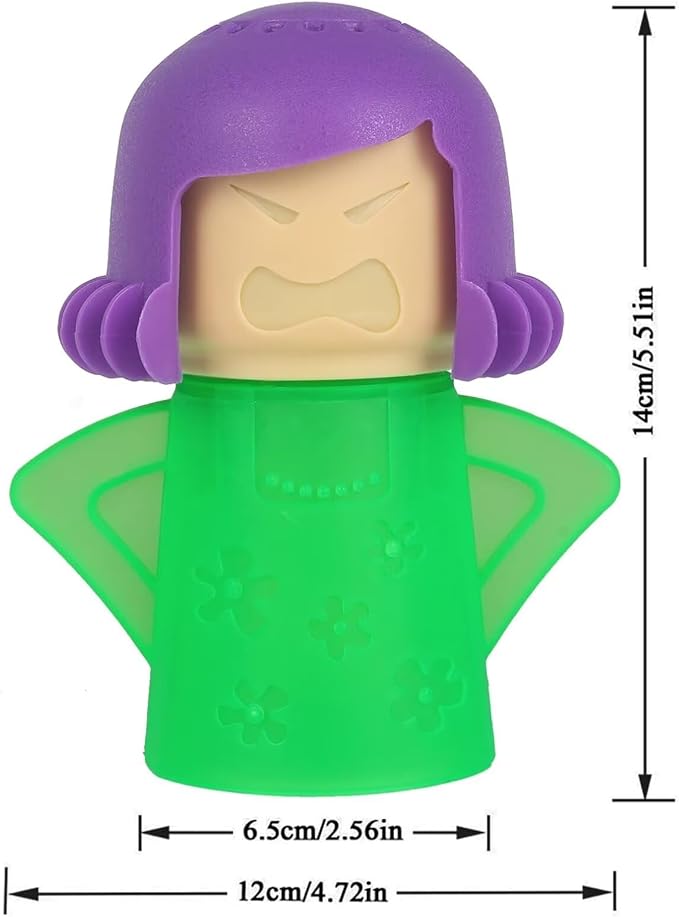 Angry Mama Microwave Oven Stem Cleaner 2 Pcs Mom Steam Cleaner Just Add Vinegar and Water Vapor Fog Steamer Cleaning Equipment Easily Cleans the Crud in Minutes for Kitchen or Office(Green&Purple)