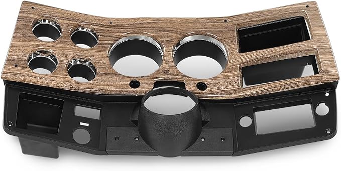 PIT66 Dash Bezel Gauge Cluster Cover Fit Chevy GMC Pickup Truck 1975-1980 | Instrument Panel Trim Replacement Fit Chevy GMC Pickup Trucks 1975-1980, Woodgrain & Black Finish, Fits Models Without AC