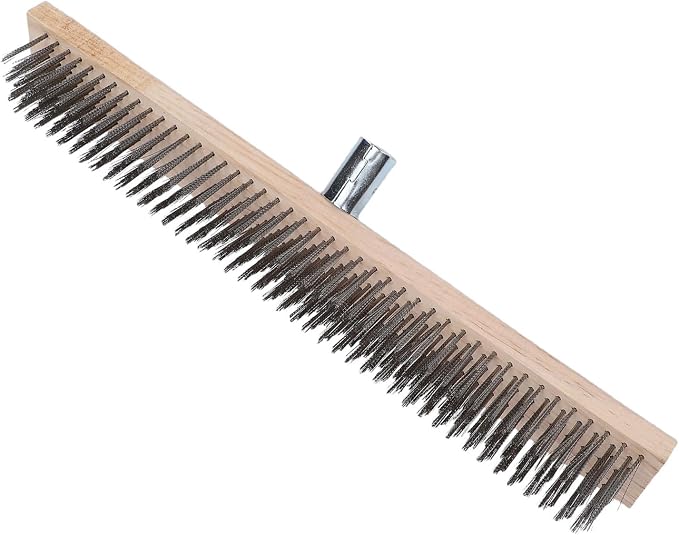 50cm Stainless Steel Floor Scrubber, Heavy Duty Rough Surfaces Cleaning Brush, Wire Scrub Brush for Courtyard Patio Driveway Deck Concrete