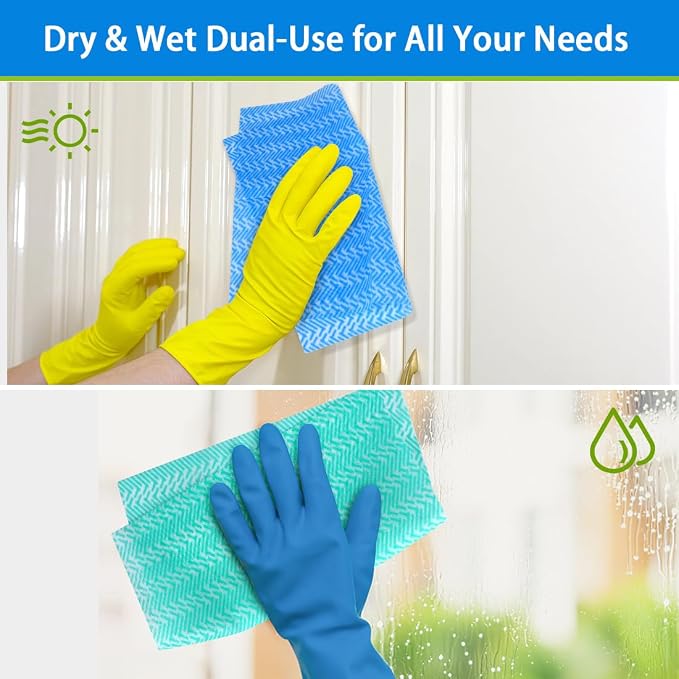 AIDEA Cleaning Wipes, Reusable Paper Towels, Disposable Towels, Domestic Wipes for Dish&Kitchen, 50 Count Multi-Purpose Cleaning Dish Rags, 12 * 12 Inch