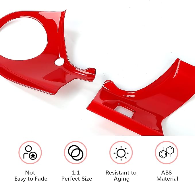 Center Console Dashboard Panel Cover Trim Kit Compatible with 2016-2023 Chevrolet Chevy Camaro(Red)