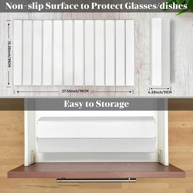 Extral Large Stone Dish Drying Mats for Kitchen Counter, 28"(L)×16"(W) Quick Dry Dish Drying Mat, Collapsible Eco-Friendly Absorbent Diatomaceous Earth Mat for Dishes Cups, Match Any Countertop