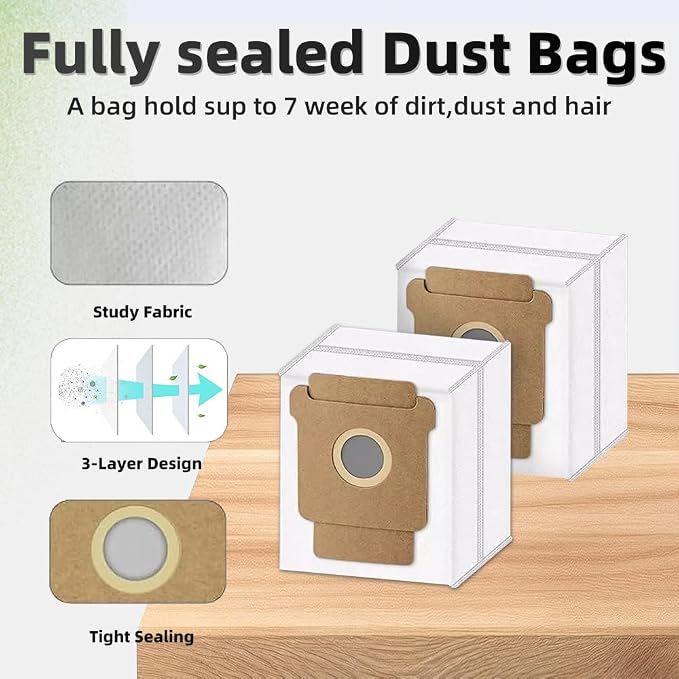 Accessories Kit for iRobot Roomba 505X Combo/Plus 405 Combo/505 Combo Robot Vacuum Cleaner, Replacement Parts Include 2 Main Brushes,6 Side Brushes,6 Dust Bags,6 Mop Pads, 4 Filters,1 Cleaning Tool