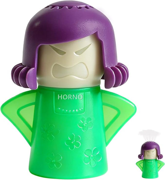 HORNO Angry Mama Microwave Oven Steam Cleaner and Disinfects With Vinegar and Water for Kitchens (Green)