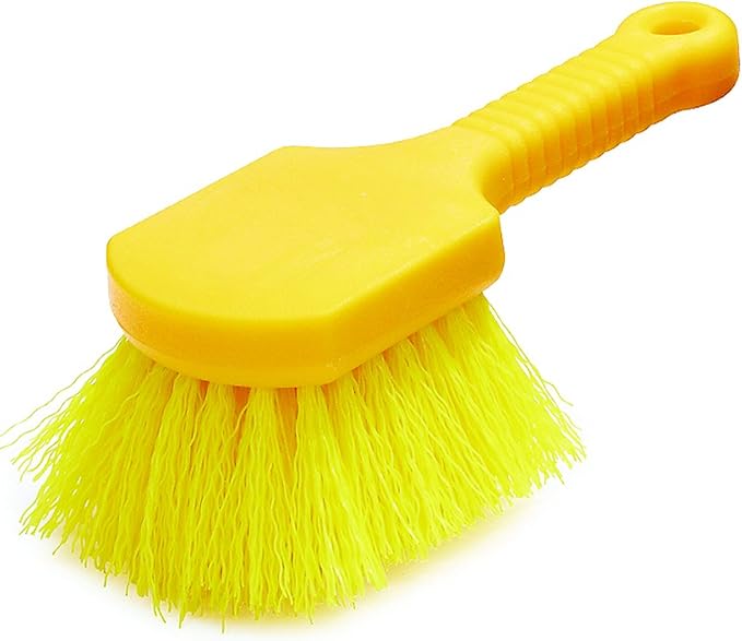 Rubbermaid Commercial 8" Utility Scrub Brush, Plastic Handle, Synthetic Bristles, Cleaning, Multi Purpose, Heavy Duty, Outdoor, Wheels and Tires (Pack of 6)