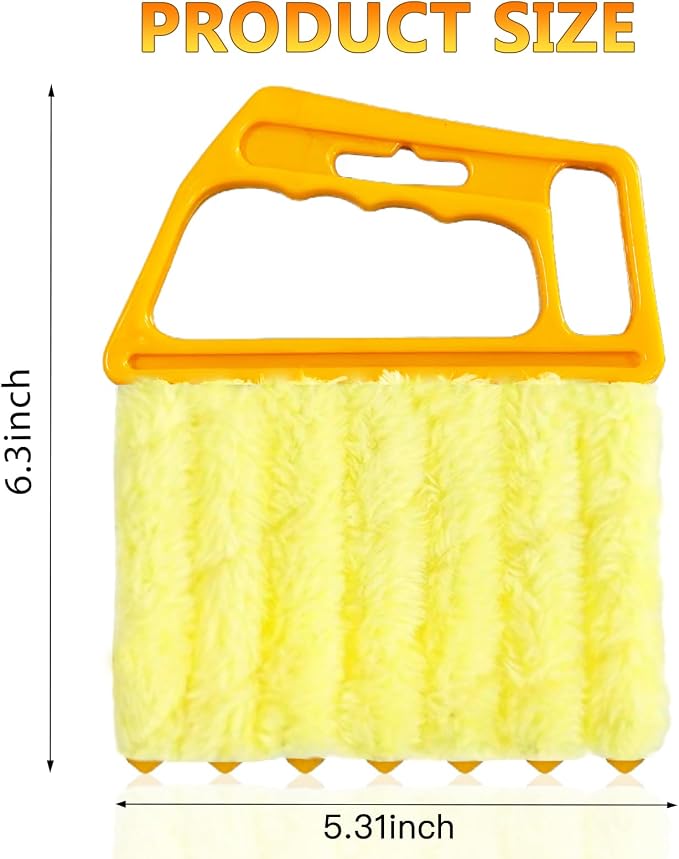 AOCEAN 2 Pcs Blind Cleaner Duster Tool, 7-Finger Dusting Cleaner Tool for Window & Air Vent, Washable Handheld Microfiber Duster Brush for Blinds Dust Dirt